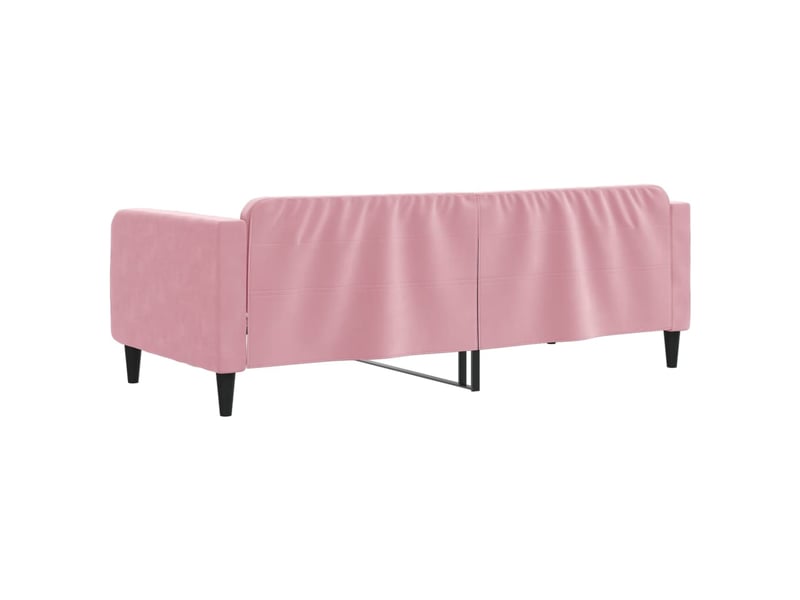  Lit simple- lit adulte -  lit de repos rose 100x200 cm velours  - Conforama D