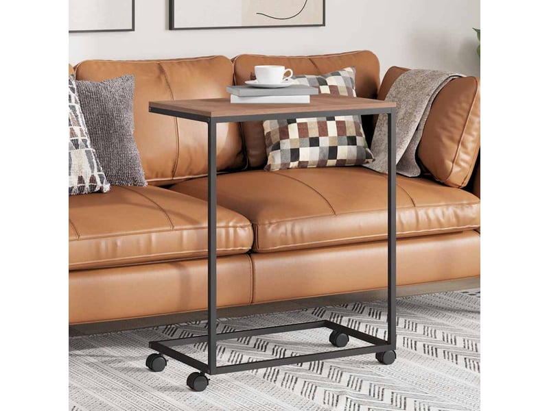  Table d'appoint | bout de canapé table basse avec roues noir 55x35x70 cm bois d'ingénierie shl1183  - Conforama B