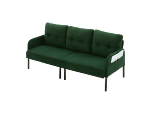 Canapé droit fixe <strong>MAISENTIEL</strong> <strong></strong> 3 places Velours côtelé vert