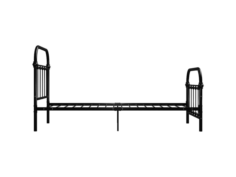  Lit simple- lit adulte -  cadre de lit sans matelas noir métal 100x200 cm  - Conforama C