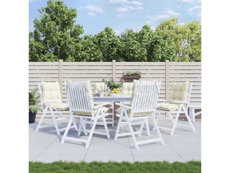  Lot de 6 coussins d'extérieur, coussins de chaise crème 100 x 50 x 7 cm cf56432  - Conforama B