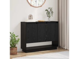 Buffet - bahut - meuble de rangement chêne noir 97 x 29 x 75 cm bois d'ingénierie