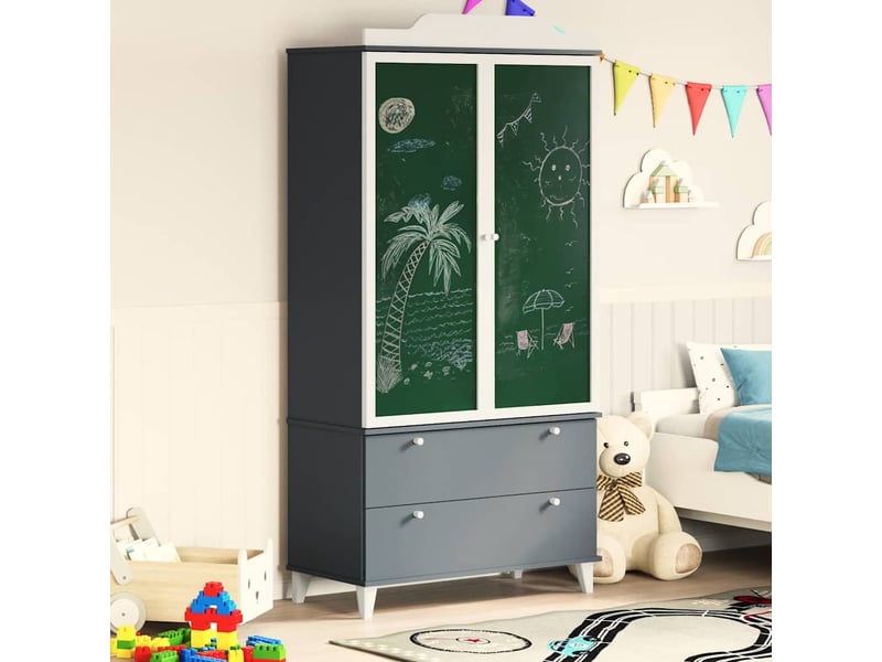  Armoire de rangement créatif pour enfants roros gris et blanc shl33385  - Conforama D