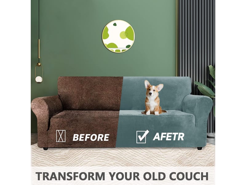  Housse de canapé en velours 2 places(139-175cm), sofa cover extensible  - Conforama C