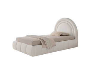 Lit coffre 90x200 cm <strong>OKMYHOME</strong>  <strong></strong> coloris beige