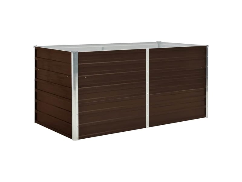  Jardinière - bac à fleurs surélevée marron 160x80x77 cm acier galvanisé  - Conforama A