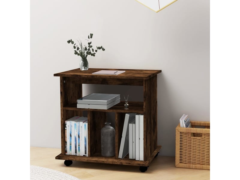  Armoire de rangement roulante chêne fumé 60x45x60 cm bois d'ingénierie  - Conforama C