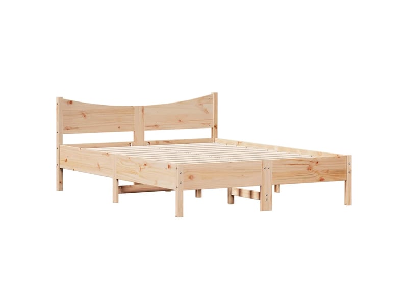  Lit double- lit adulte -  cadre de lit sans matelas 135x190 cm bois de pin massif  - Conforama B