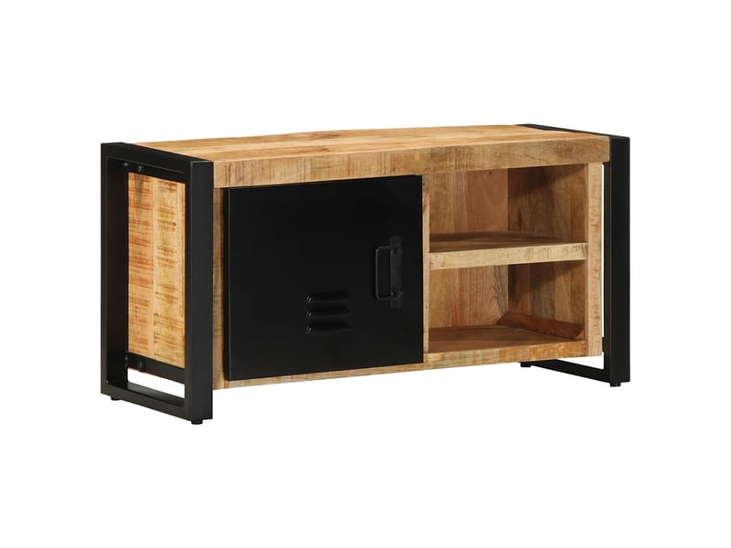  Meuble tv - banc tv - meuble de rangement 80x30x40 cm bois massif de manguier brut  - Conforama B