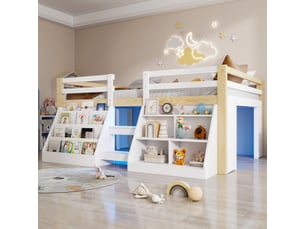 Lit mezzanine 140x200 cm <strong></strong>  <strong>CozyNest</strong> coloris blanc
