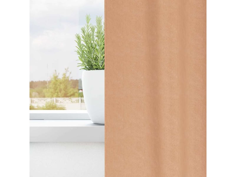  Lot de 2 rideaux occultants, rideaux black-out avec anneaux marron clair 140 x 140 cm cf44684  - Conforama C