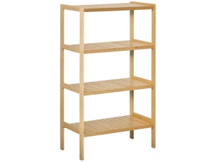 Étagère de rangement, étagère en bambou à 4 niveaux, bibliothèque pour salon, chambre et bureau,62 x 33 x 112 cm, bois naturel