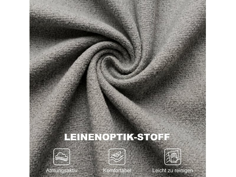 Fauteuil pivotant, assise à double système de ressorts, structure en métal en polyester gris clair, 86 × 80 × 64 cm - Conforama E