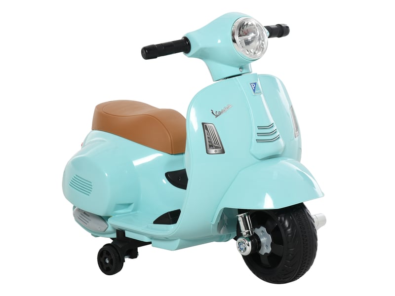  Moto électrique pour enfants de 18 à 36 mois avec licence vespa officielle, phares et klaxon, 66,5 x 38 x 52 cm, verte  - Conforama A