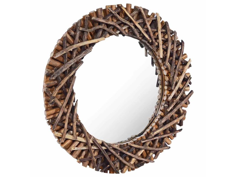  Miroir mural 60 cm teck rond cf62802  - Conforama A