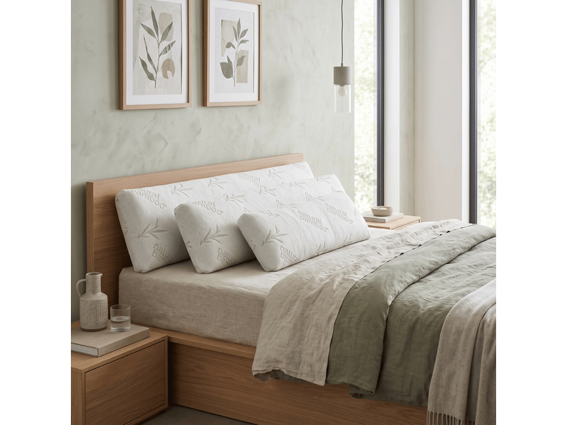  Traversin ergonomique mémoire de forme - 150 x 35 cm - housse bambou - collection naturelle C06-TRV07 150/40 - Conforama B