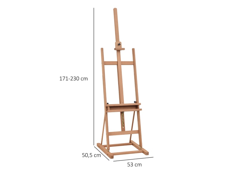  Chevalet d'atelier réglable en hêtre avec tablette 53 x 50,5 x 171-230 cm  - Conforama C