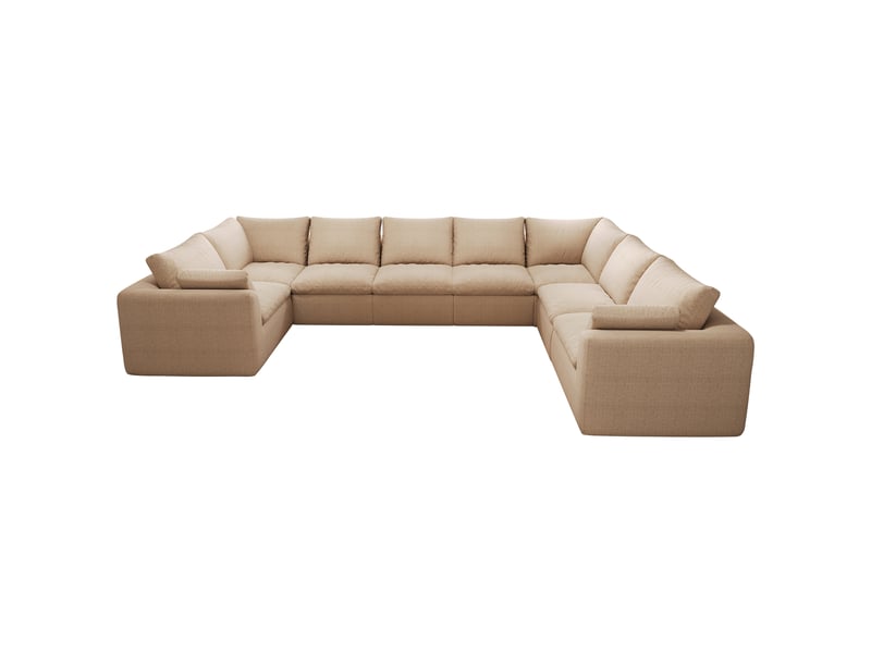Canapé modulable en u cloud 8 places 375 x 245 cm, mousse compressée, tissu kaki IKSETERA TRADING LTD - Conforama A