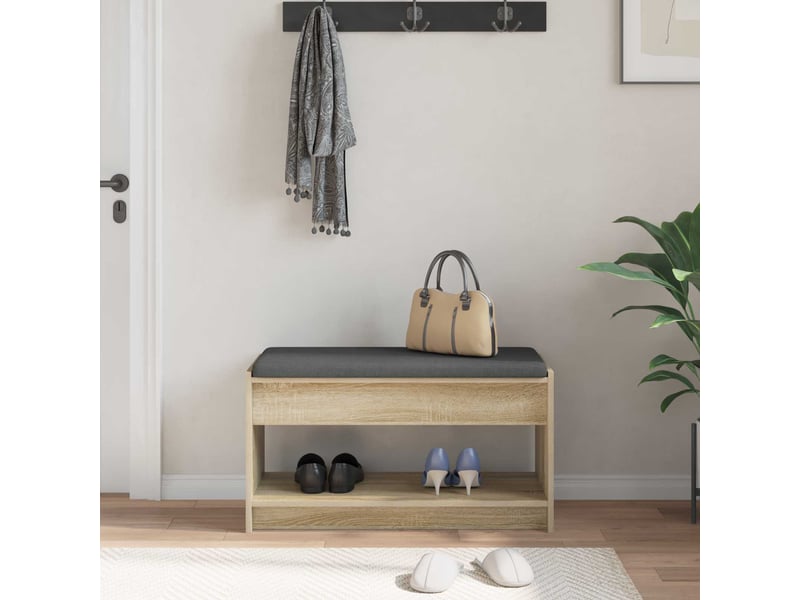  Banc d'entrée, banc interieur chêne sonoma 83x38x45 cm  - Conforama D