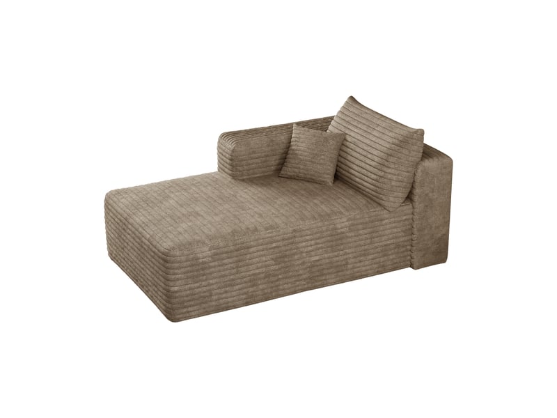  Petit canapé convertible angle gauche camel, canapé lit 2 places compact en tissu marron clair  - Conforama A