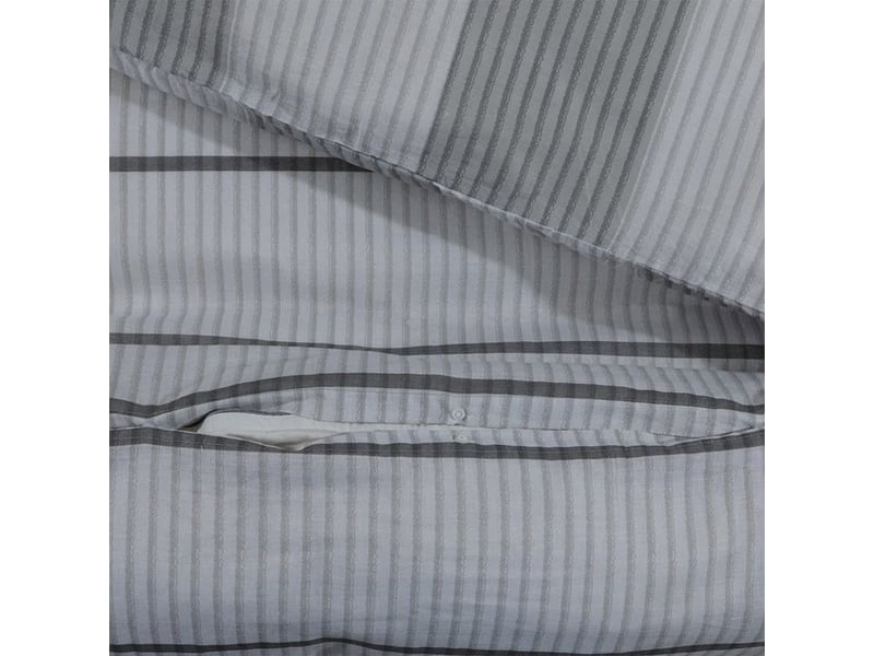  Ensemble de housse de couette gris 140x200 coton  - Conforama C