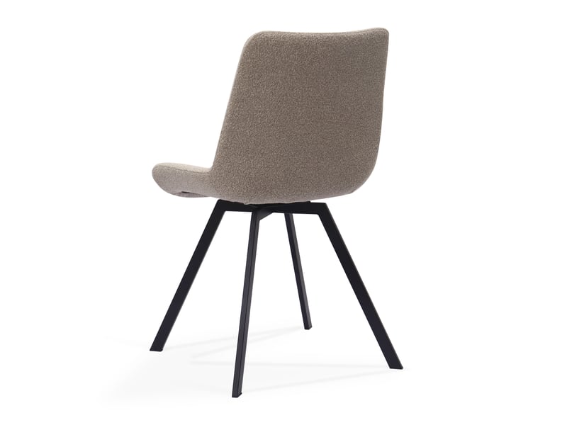  Chaise de salle à manger pivotante à 360° avec dossier ergonomique et pieds métalliques en tissu kaki  - Conforama D