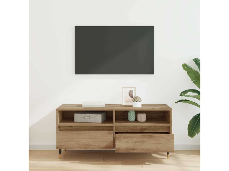  Meuble tv - banc tv - meuble de rangement 100 x 34,5 x 44,5 cm chêne artisanal  - Conforama D