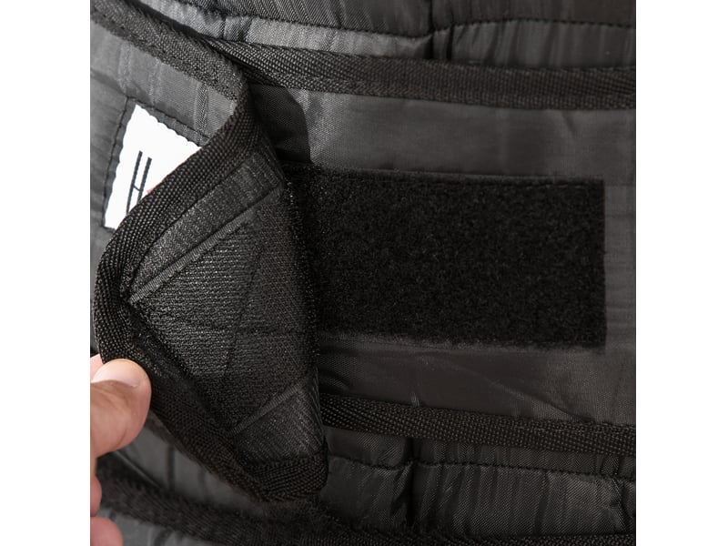  Veste lesté réglable 30 kg noir en tissu oxford, 35 sacs de poids amovibles pour entraînement musculaire  - Conforama D