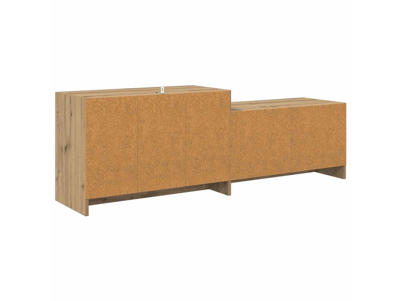  Meuble tv - banc tv - meuble de rangement 147 x 35 x 50 cm chêne artisanal bois d'ingénierie  - Conforama E