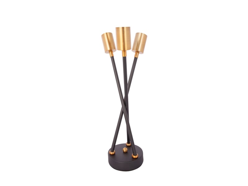  Lampe à poser 3 têtes cantus 45cm noir  - Conforama A
