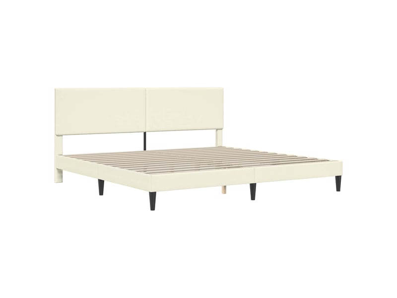  Lit double- lit adulte -  cadre de lit crème 200 x 200 cm tissu en velours côtelé  - Conforama B