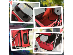 Poussette 75x45x97 cm pliable rouge