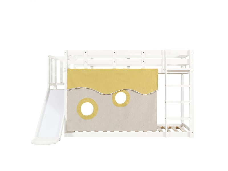  Lit mezzanine blanc avec garde-corps et sommier à lattes, 90 x 200 cm  - Conforama R