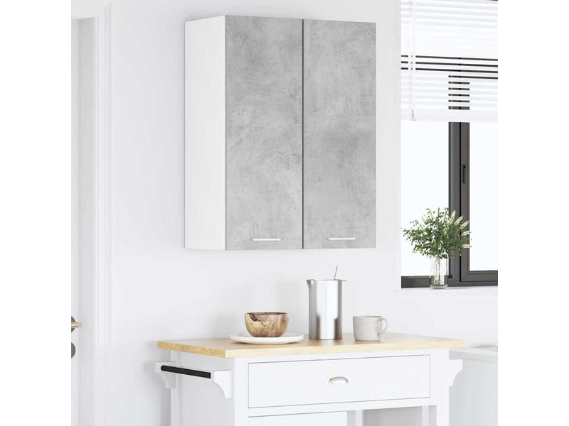  Meuble de rangement, armoire suspendue gris béton et blanc 30x31x80cm  - Conforama D