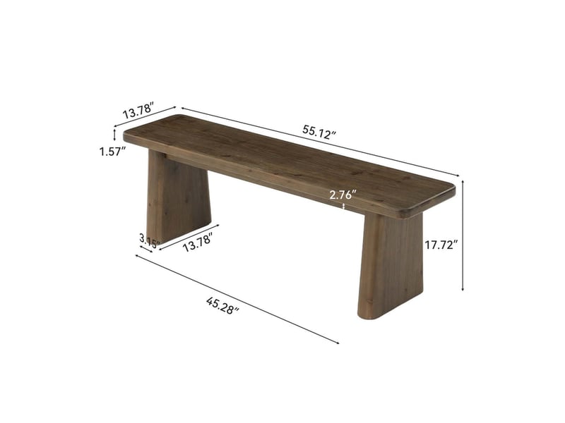  Banc d'entrée en bois massif de 140 cm, banc à chaussures rustique pour couloir, dressing, chambre et cuisine, montage facile  - Conforama C