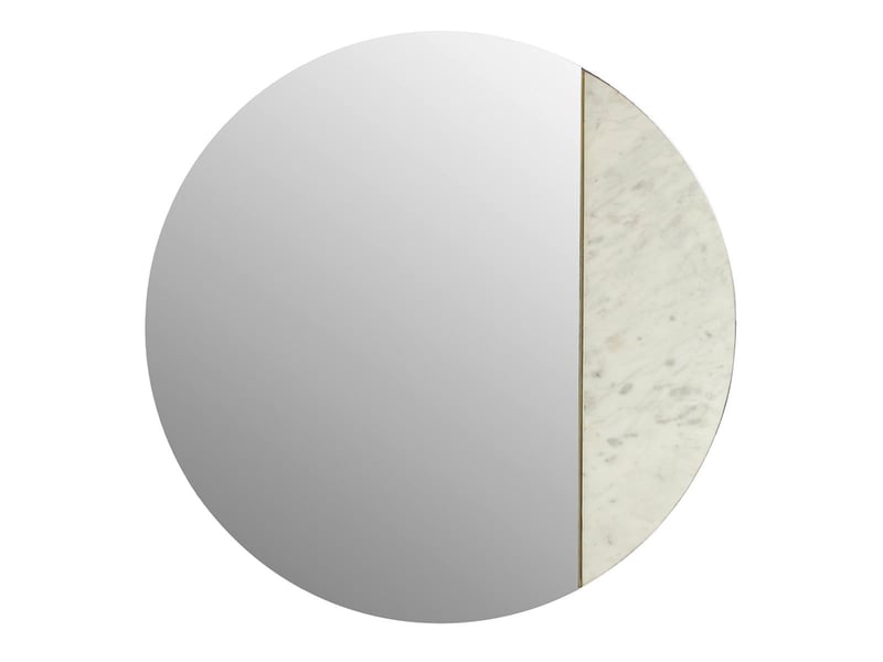  Miroir mural rond en marbre duke 70cm blanc  - Conforama A