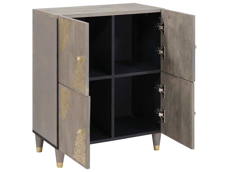  Buffet - bahut - meuble de rangement gris et or 60 x 33 x 75 cm bois de mangue massif  - Conforama C