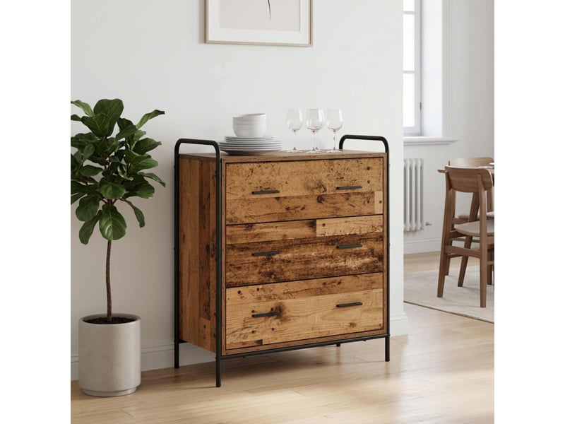 Buffet salon, buffet de rangement bois ancien 97x33x81 cm bois d'ingénierie shl43308 - Conforama B