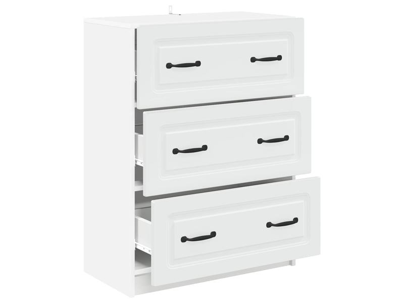  Armoire de rangement bureau, armoire à tiroirs 66 x 34,5 x 87 cm bois d'ingénierie blanc  - Conforama E