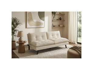 Canapé droit convertible MEUBLORAMA 3 places Tissu beige