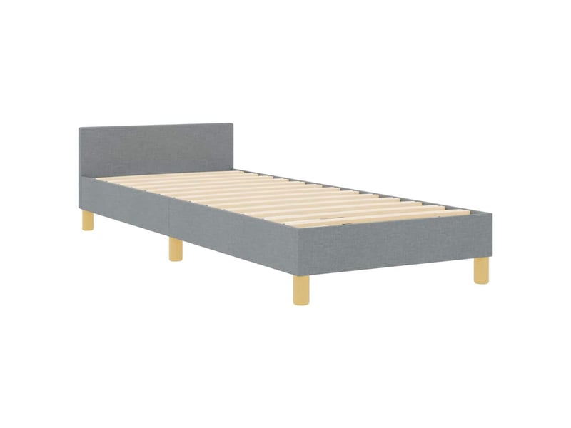 Lit simple- lit adulte - cadre de lit avec tête de lit gris clair 80 x 200 cm tissu - Conforama C