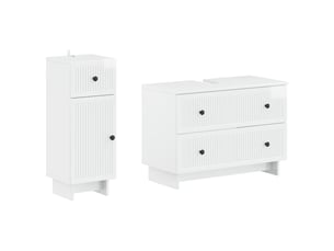 Ensemble de 2 meubles de salle de bain ede blanc brillant cf63130