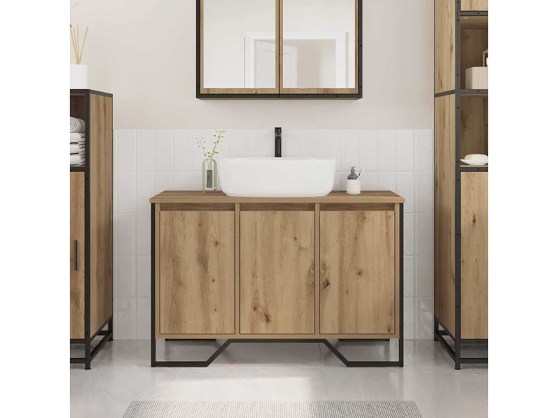  Meuble de lavabo de salle de bain, armoire de bain chêne artisanal cf65513  - Conforama B
