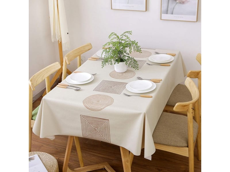  Nappe en plastique motifs géométriques nordiques – pour table à manger, 140x180 cm  - Conforama C