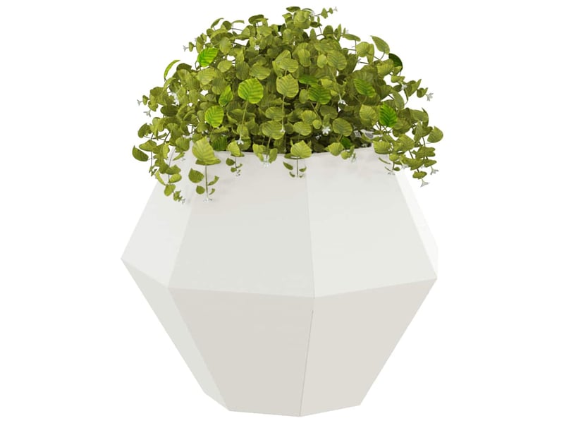  Jardinière - bac à fleurs blanc 50 x 50 x 40 cm acier  - Conforama C
