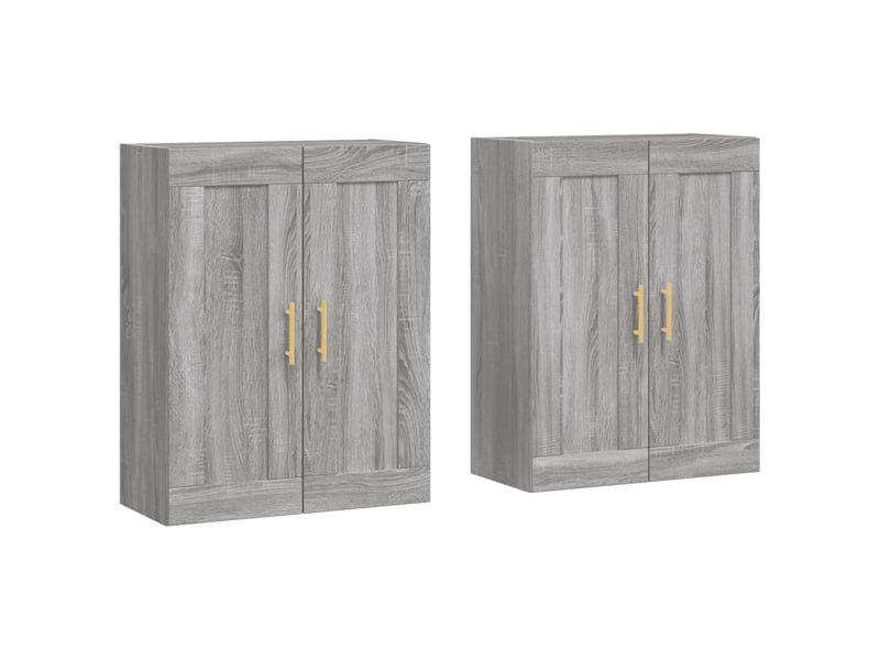  Armoires murales 2 pcs sonoma gris bois d'ingénierie shl69018  - Conforama A