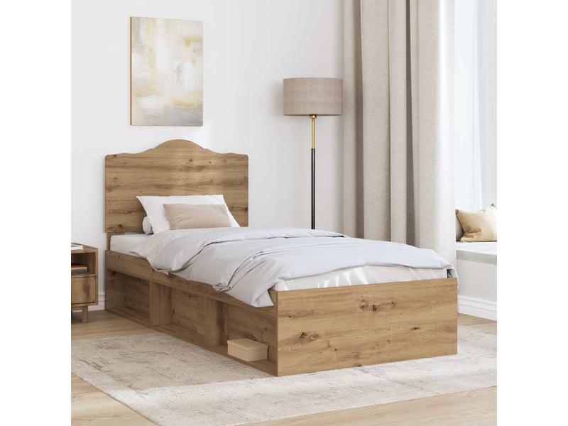 Lit simple- lit adulte - cadre de lit chêne artisan 100 x 200 cm pin massif - Conforama B