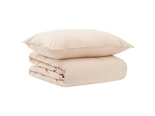 Ensemble de duvet 2 pcs - couette 155 x 200 cm toutes saisons beige