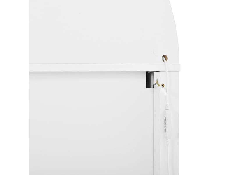 Armoire haute,76x38x180 cm,led pilotée par application et tiroirs,mdf,blanche - Conforama E