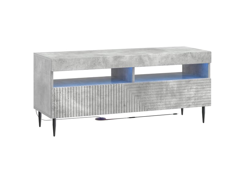 Ensemble de 3 meubles tv led gris béton bois d'ingénierie shl58512 - Conforama E
